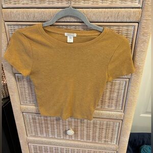 Bozzolo Mustard Ribbed Crop Top